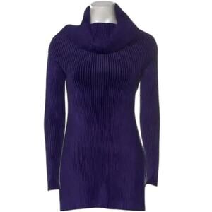 Balenciaga Purple Long Sleeve Mini Sheath Dress, S